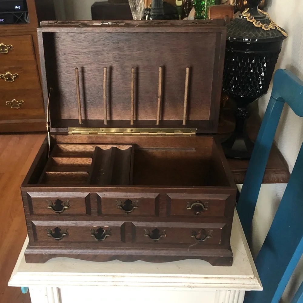 Vintage Wood Jewelry Box UNISEX